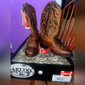 Don't wear them. 7 wide, Laredo boots, brown